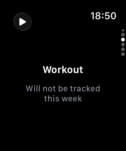Workout paused: will not be tracked this week